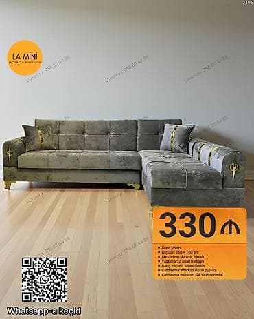 dekor mebel: Künc divan, Açılan, Bazalı, Parça, Şəhərdaxili pulsuz çatdırılma — 1