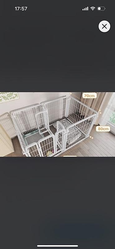 it sığınacağı: Möhkəm metaldan hazırlanmış ev heyvanları üçün bölməli manezh/qəfəs — 2