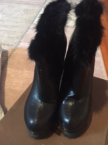 dəri qadın botilyonu: Ölçü: 39, rəng - Qara, Yeni — 3