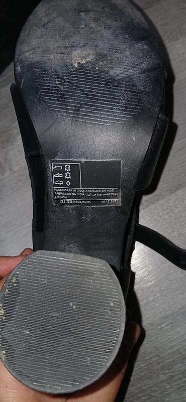 basanoşka: Qadın sandal/kandalları – qara rəng - Material: yumşaq dəri üst — 7