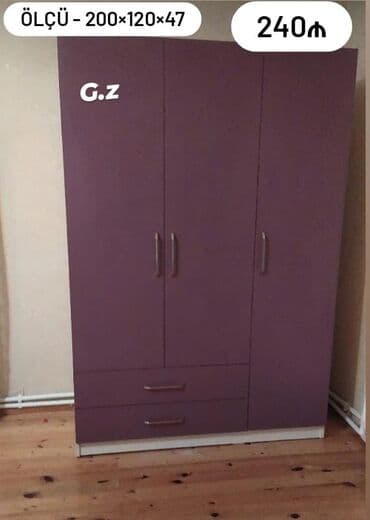 Açılan, 3 qapılı Düz dolab, Qarderob, paltar dolabı