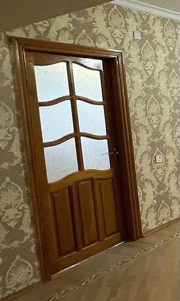 plastik qapi ikinci el: Ağ şüşəli taxta qapı və pəncərə dəsti - Material: təbii ağac (şabalıd — 5