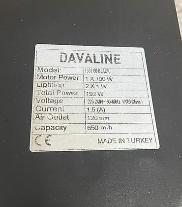 тихая купольная вытяжка: Вытяжка Davaline, цвет - Черный, Б/у — 3