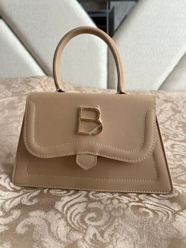 qaşlı canta: Qadın çanta kolleksiyası - Model 1: Bej mini top-handle çanta - — 1