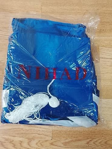 Şamdanlar: Mavi mərasim/xatun qıyafəsi – atlas parça - Rəng: parlaq kobalt mavi — 3