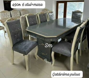 metbex stolu qiymetleri: Dördbucaq masa, 6 stul — 25