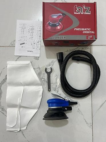 boyama aparatı: Kaiz markalı 5 düymlük pnevmatik orbital sander. Hava ilə işləyən bu — 1