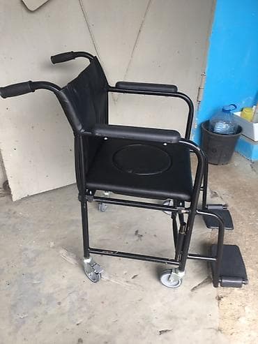 xəstə arabası: Tualet funksiyalı əlil arabası (komod tipli) - Metal karkaslı, sabit — 3