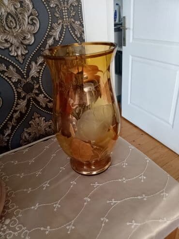 Mətbəx aksesuarları: Çay dəsti, rəng - Qızılı, Şüşə — 6