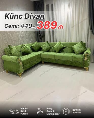 Çarpayılar: Künc divan, Yeni, Açılan, Bazalı, Vеlur parça, Şəhərdaxili pulsuz çatdırılma — 8