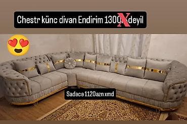 Künc divan, Yeni, Açılmayan, Bazasız, Parça, Şəhərdaxili pulsuz çatdırılma
