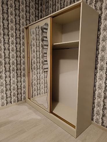 pol kraskasi: Yeni, 2 qapılı, Güzgülü, Bej, Digər material, Kupe, Düz dolab — 2