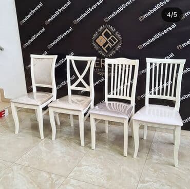 Stullar: Ağ rəngdə klassik dizaynlı yeməkxana stulları - Model: bir neçə — 2