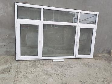 İşlənmiş Təkqat şüşə paketi Plastik pəncərə, Еni: 245 sm, Uzunluğu: 150 sm