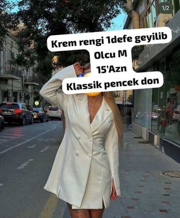 Klassik pencək don – krem rəngi - Ölçü: M - Qiymət: 15 AZN 1-2 saatliq lalafo.az -da Klassik pencək don – krem rəngi - Ölçü: M - Qiymət: 15 AZN 1-2 saatliq