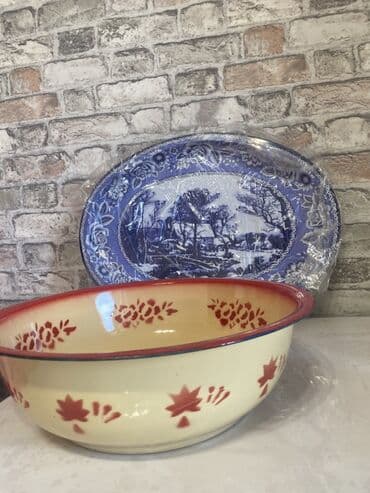 Столовые приборы: Məişət qabları dəsti - Emallı iri qabaq: krem rəngli korpus — 1