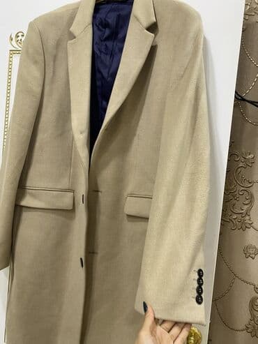 growth капсулы для набора веса: Мужское пальто, Zara, XL, цвет - Бежевый — 3