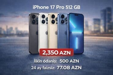 macbook pro 2017: IPhone 17 Pro Max, 512 GB, Zəmanət, Kredit, Sənədlərlə — 3