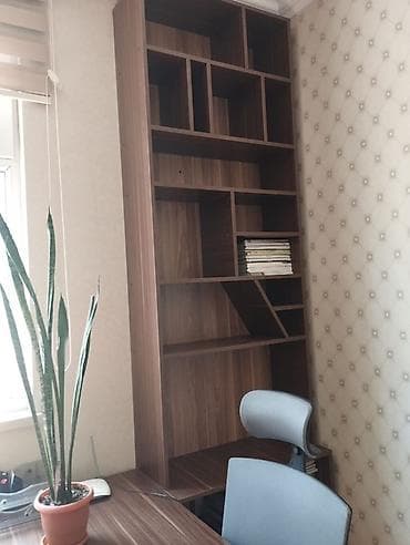 Ofis dolabları: Ofis mebel dəsti – masa, kitab rəfi və ergonomik kreslo - Material — 4