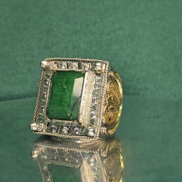 zumrud qaşlı uzuklər: Кольцо, Серебро, Изумруд — 1