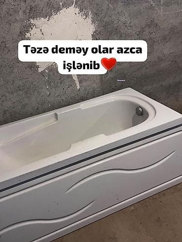 gence su ceni: Akril vanna qabı - Ölçü: təxmini standart tək nəfərlik vanna (dərin — 1