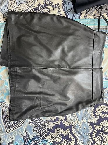 Qadın dərimsi ətək - Material: süni dəri (parlaq, yumşaq faktura) - — 2