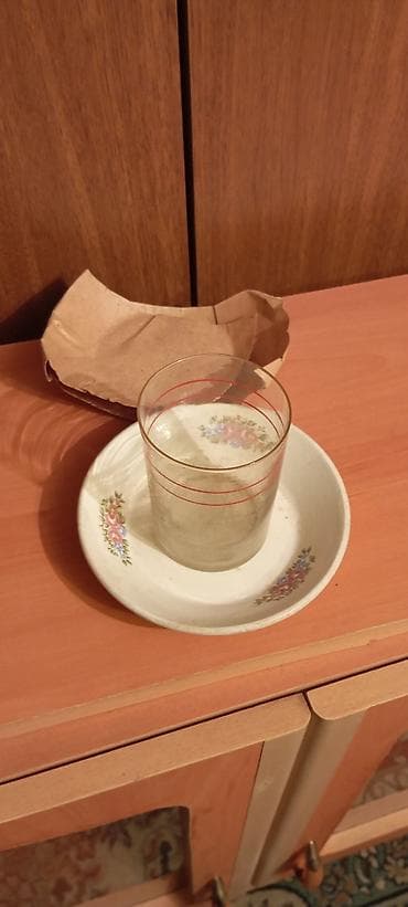 first class cay: Çay dəsti, rəng - Ağ, Şüşə, SSRİ — 2