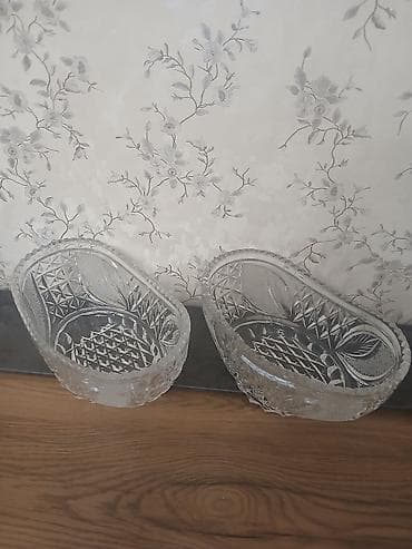 Kristal şirniyyat qabları – 2 ədəd dəst - Material: qalın kəsimli — 1
