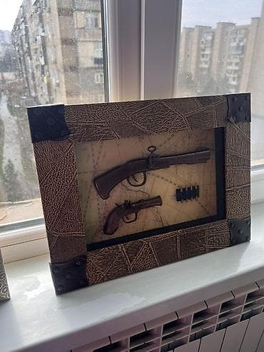 Mücrülər: Vintage tərzli dekorativ tablo - Mövzu: Tarixi silahlar kompozisiyası — 1