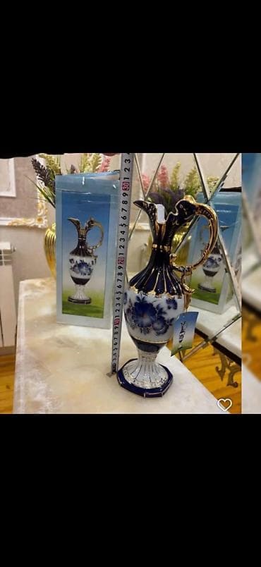 Porcelan dekor sürahi, Cexiya, original cobalt - Material