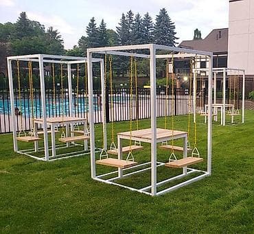 Açıq məkan üçün innovativ istirahət və yemək zonaları - Yelləncəklı