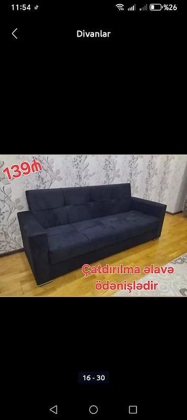 divan köhnə: Di̇van-kravat, Yeni, Açılan, Bazalı, Parça, Ödənişli çatdırılma — 3