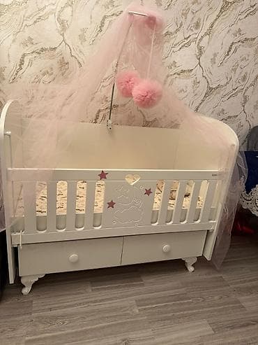 mama luma: Uşaq beşiyi – ağ rəng cox az istifade olunub temiz seliqelidi hec bir — 4