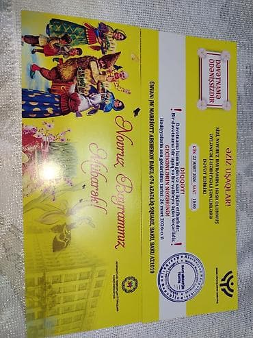 Vazalar: Məhsul: Novruz tədbirinə giriş bileti Təsvir:2 eded qalib - Tədbir — 1