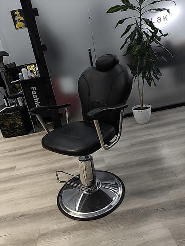 işlənmiş bərbər kresloları: Peşəkar bərbər/kosmetoloji kreslo - Rəng: qara - Material: yumşaq — 3