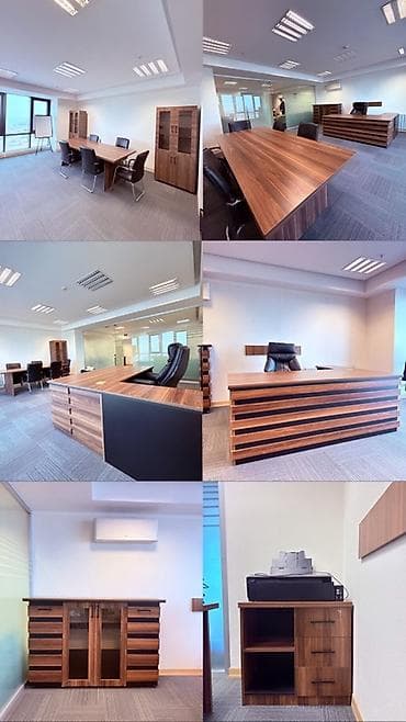 Təcili satılır! Ofis mebel dəsti – müasir dizayn, qoz ağacı