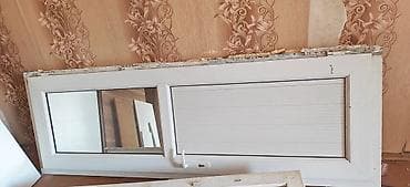 pilastik qapı: Plastik (PVC) balkon qapısı və yan şüşə paneli - Material: ağ PVC — 1
