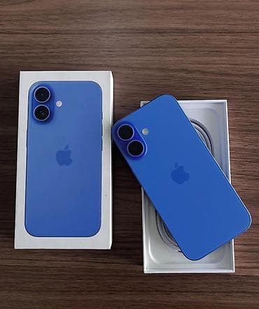 iphone x 64 gb ikinci el: IPhone 16, 256 GB, Göy, Zəmanət, Simsiz şarj, Face ID — 1