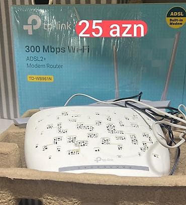 bakcell data nömrə: TP-Link TD-W8961N ADSL2+ Modem Router - 300 Mbps Wi‑Fi sürəti - — 1