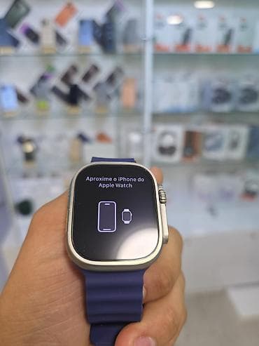 Apple Watch Ultra üslubunda ağıllı saat - Korpus: titan rəngli