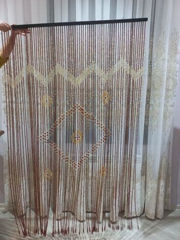 pərdələr ev ucun: Yeni, Muncuq Pərdə, rəng - Qəhvəyi, Ünvandan götürmə — 1