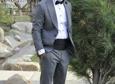 джинсовые мужские костюмы: Мужской костюм, Демисезон, Zara, XL, цвет - Серый — 1