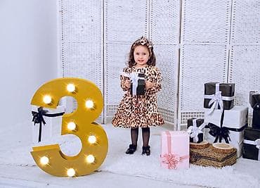 leopard: Yas 1-2 ve 3-4 Uşaq geyim dəsti – leopard naxışlı - Model: qız — 2
