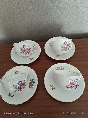 bezekli adlar: Nahar dəsti, rəng - Ağ, Farfor — 6