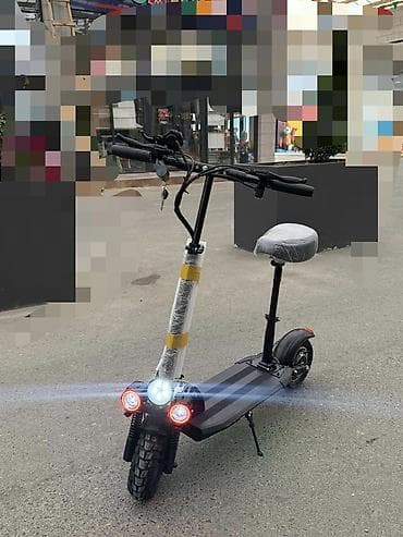 yürüş: Elektrik skuter – qara/qırmızı dizayn, güclü şəhər və off-road yürüşü — 2