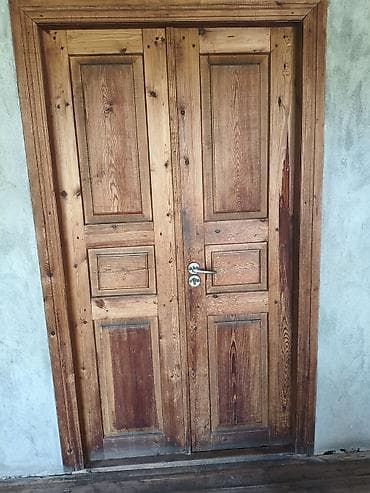 qapı və pəncərə: Taxta qapı dəsti - Material: təbii ağac (klassik panelli dizayn — 5