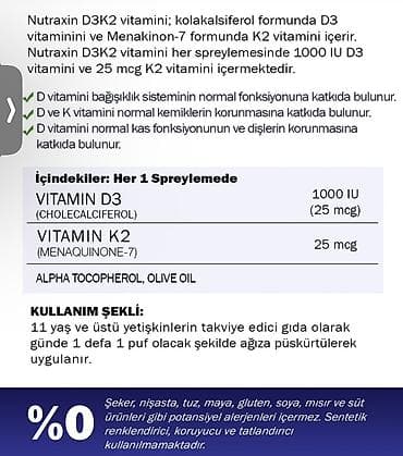 Vitaminlər və BAƏ: Vitamin D3 K2 Yenidir bağlı şəkildə 207püskürtmə Qiymət: 10AZN Bu — 2