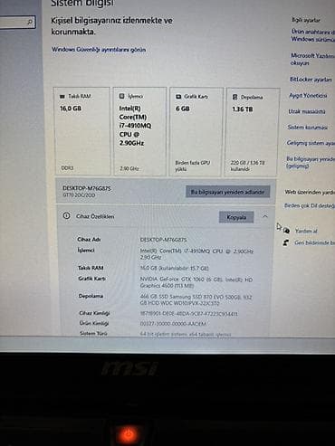 geforce rtx 3090 qiymeti: Msi oyun nootbuku GTX 1060 6gb 16gb ram 500gb ssd 1tb hardisk intel i7 — 2