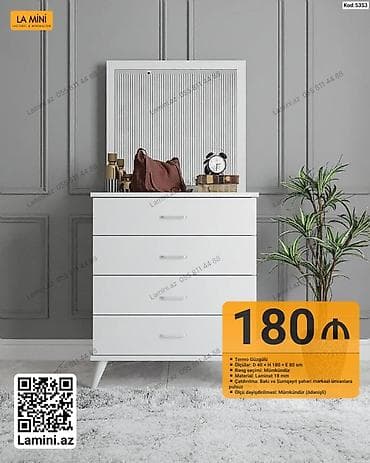 La Mini – Termo güzgülü ağ rəngli komod Məhsul xüsusiyyətləri: -