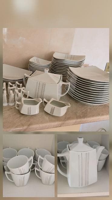 boşqab dəstləri: Nahar dəsti, rəng - Ağ, Farfor — 1